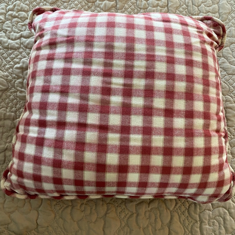 Waverly Red and White Plaid Pillow